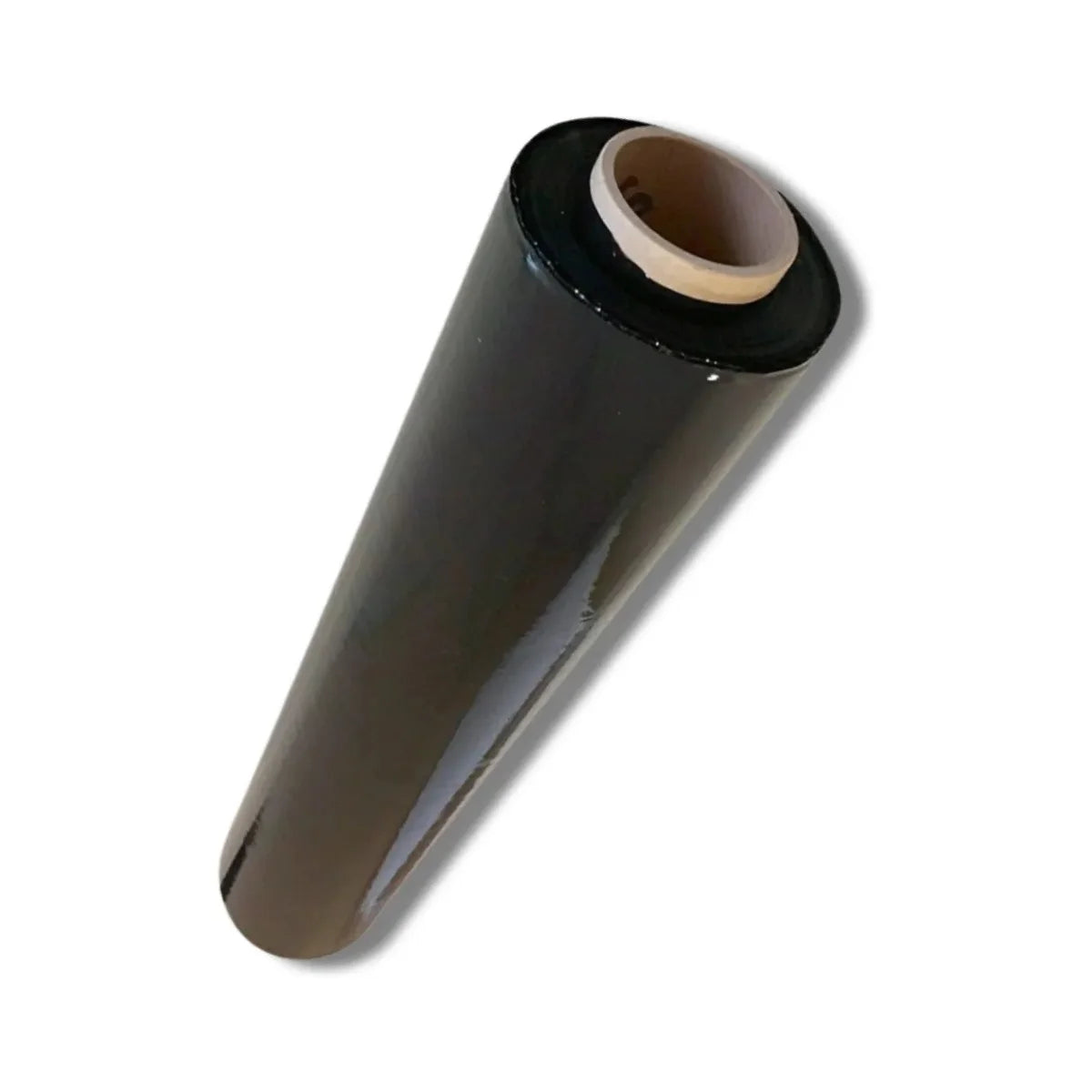 Film stretch negro para embalaje de 20 micras, ancho 50 cm y largo 200 m, ideal para privacidad y protección de pallets.