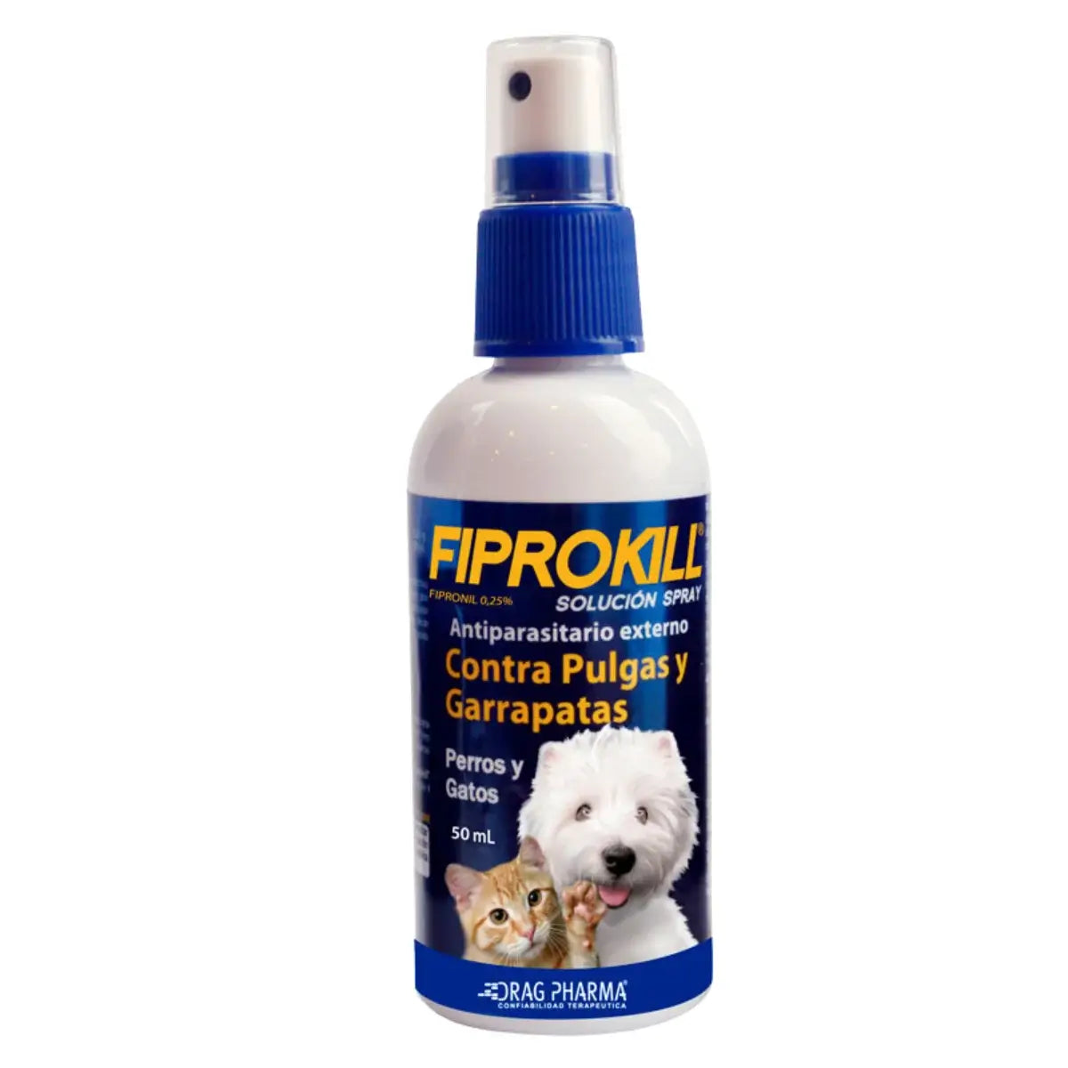 Fiprokill spray antipulgas para perros y gatos, con protección duradera.