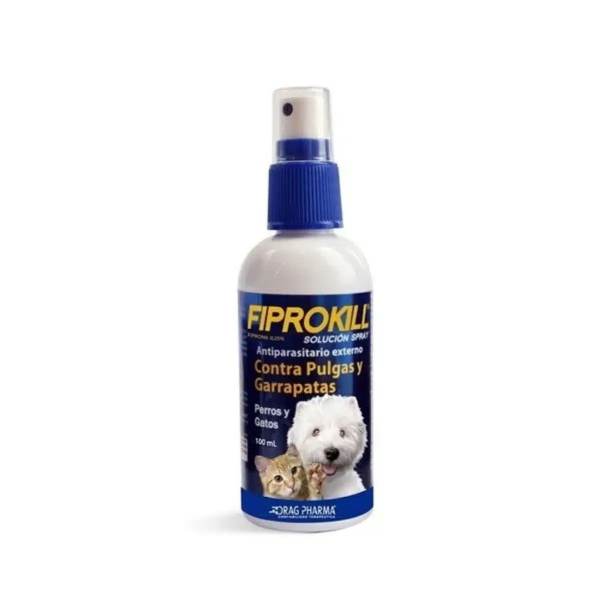 Fiprokill spray antipulgas para perros y gatos, con protección duradera.