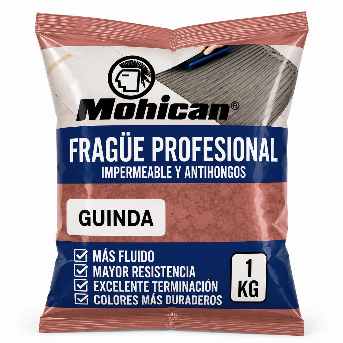 Fragüe fluido Mohican de 1 kg impermeable y antihongos para juntas