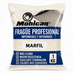 Fragüe fluido Mohican de 1 kg impermeable y antihongos para juntas