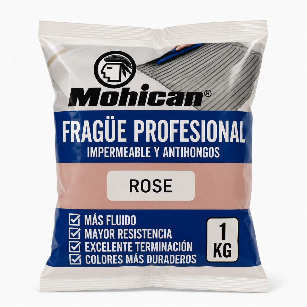 Fragüe fluido Mohican de 1 kg impermeable y antihongos para juntas