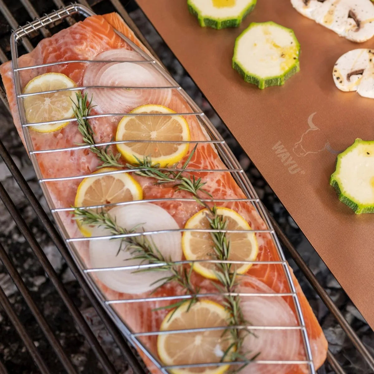 Parrilla prensadora Wayu de acero inoxidable para pescado