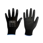 Guantes de seguridad Multiflex J170 con palma recubierta de Poliuretano (PU) gris o negro.