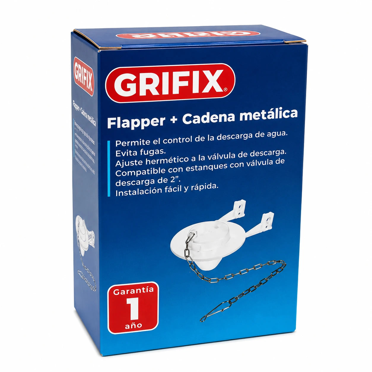 Flapper Silicona Para Estanque Wc Con Cadena Metálica