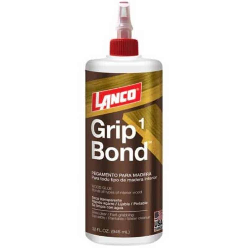 Cola fría Lanco Grip Bond 1 de color blanco, adhesivo PVA de uso escolar, carpintería y manualidades para pegar madera y materiales porosos.