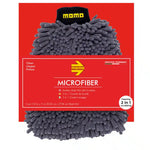 Guante de lavado de microfibra Momo 2 en 1 color gris, manopla suave para carrocería con zona de malla para remover suciedad en el lavado de autos.