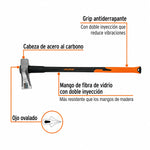 Hacha profesional Truper TJR-8FX de 8 libras para rajar madera con mango de fibra de vidrio de 91 cm de largo.