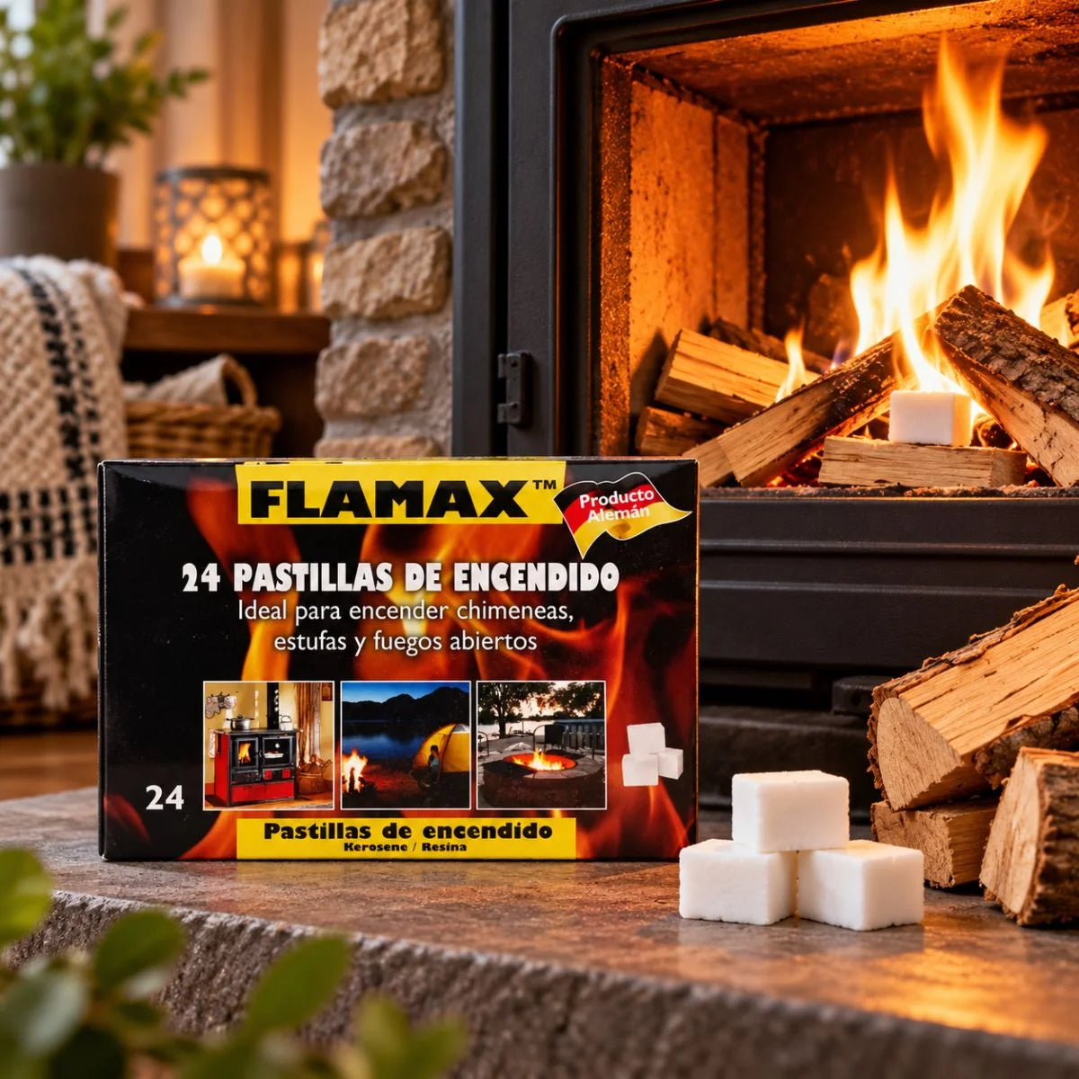 Iniciadores de fuego Flamax para parrilla 24 unidades