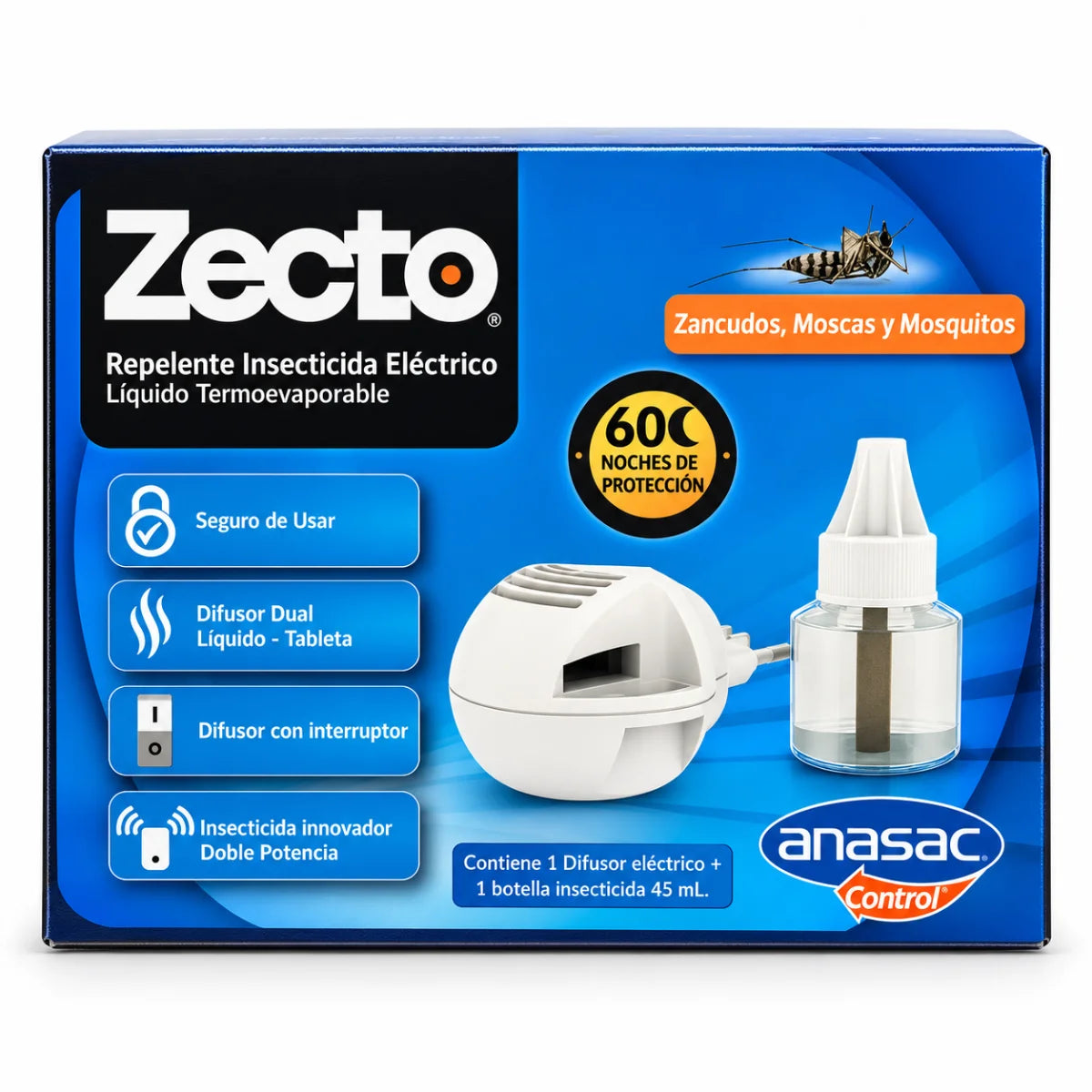 Recarga individual Zecto insecticida líquido para difusor eléctrico