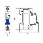 Interruptor automático unipolar de 16A y 6kA con curva C de la marca Stanford