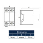 Interruptor diferencial de 2 polos, 25-40A y 30mA de la marca Stanford