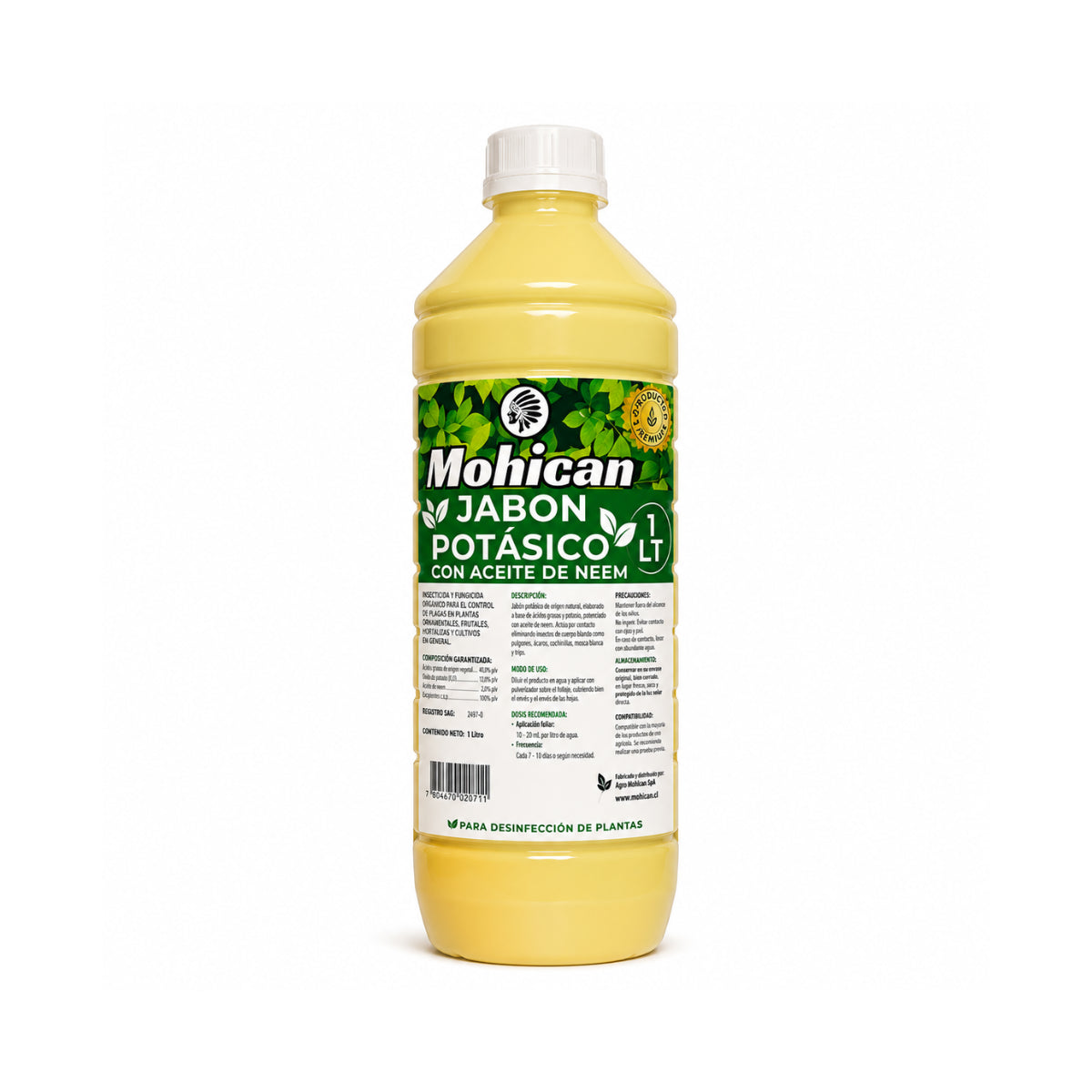 Jabón potásico concentrado con aceite de neem Mohican de 1 litro