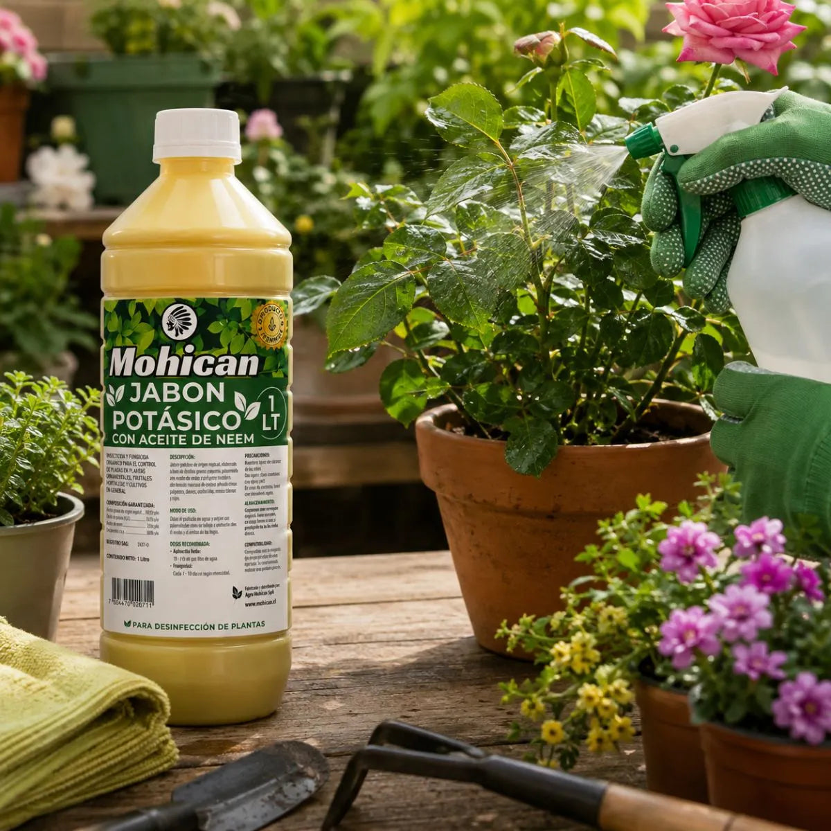 Jabón potásico concentrado con aceite de neem Mohican de 1 litro