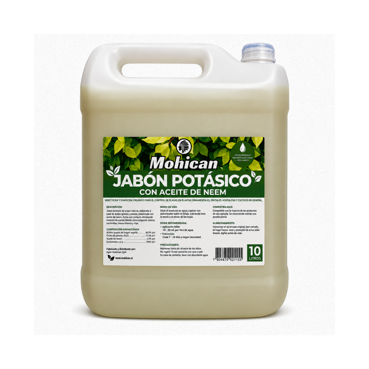 Jabón potásico con aceite de neem Mohican de 10 litros