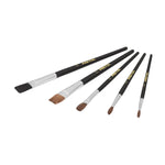 Juego de pinceles Pretul para óleo, acrílico y acuarela, incluye 5 piezas de cerda natural con puntas finas y mango ergonómico.
