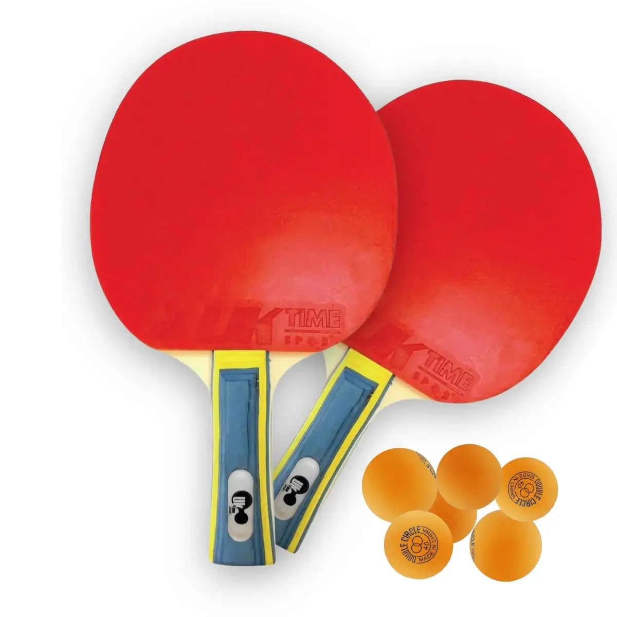 Set de paletas ping pong Uktime de 3 estrellas con 10 pelotas. Paletas mas pelotas