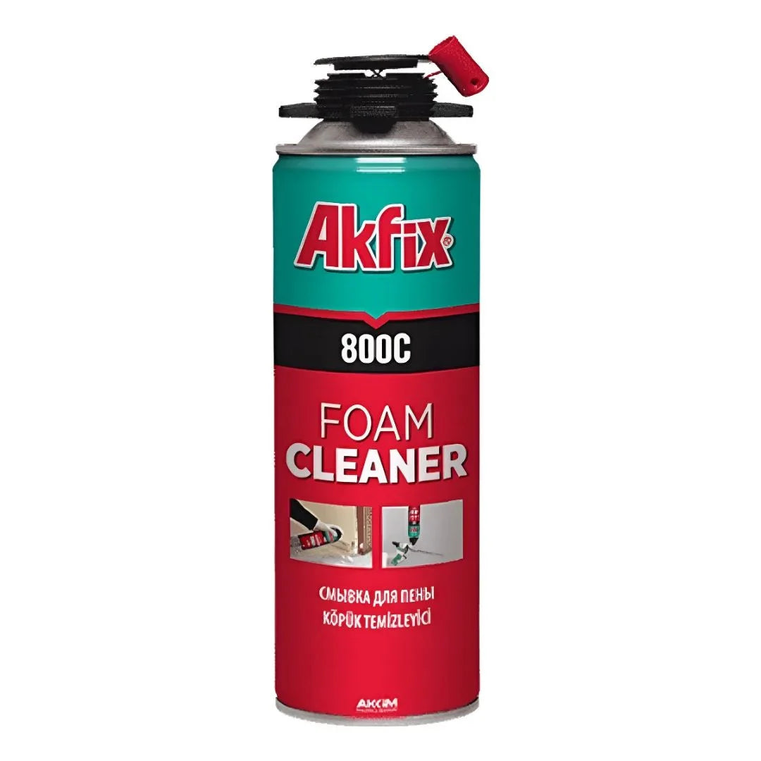 Espuma poliuretano Akfix Thermcoat Caja 12 de 850 ml, aislante de 0.025 W/mK que cumple norma térmica chilena, para aplicaciones de proyección.
