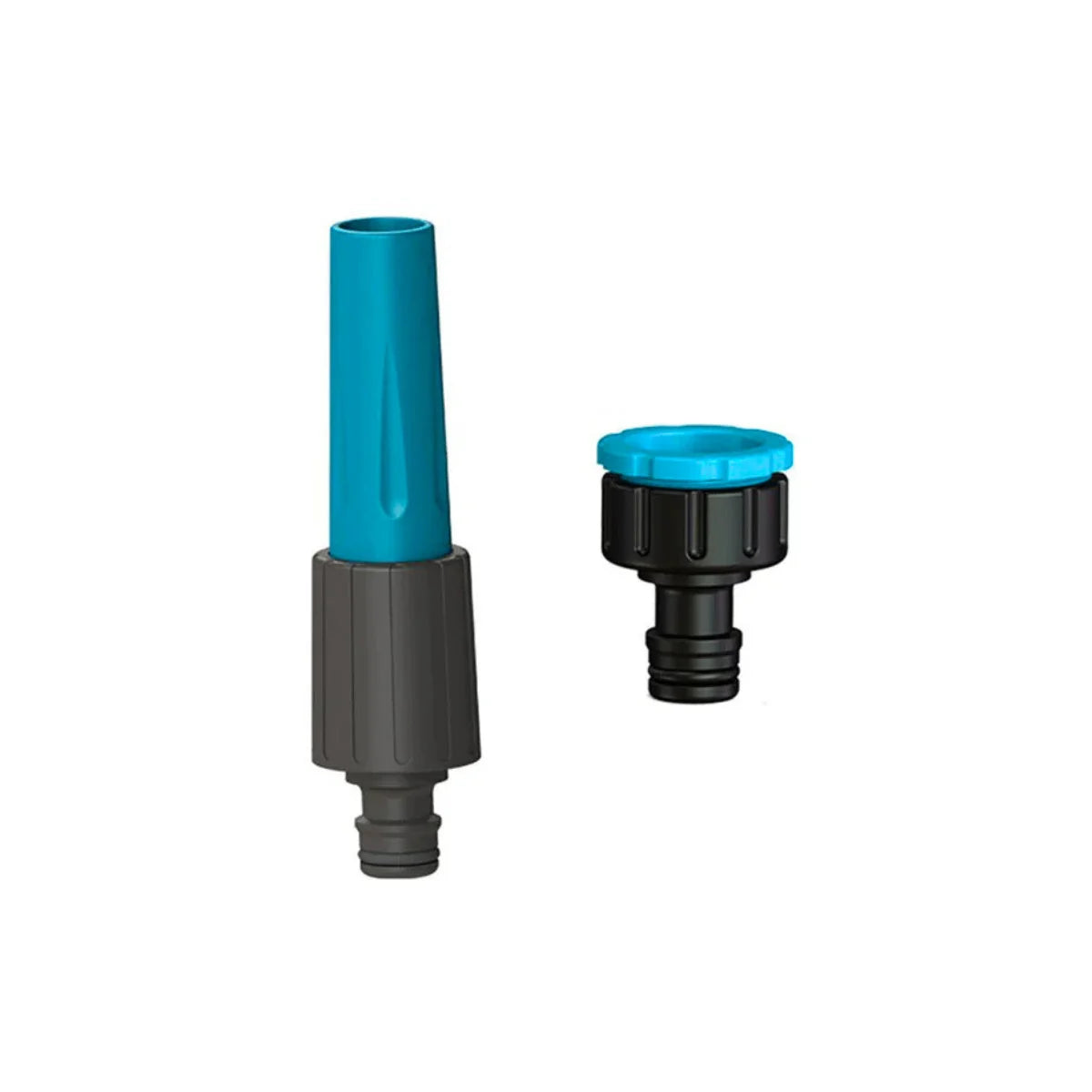 Kit de 4 piezas que incluye un pitón de riego ajustable y adaptadores para manguera de 1/2 pulgada.