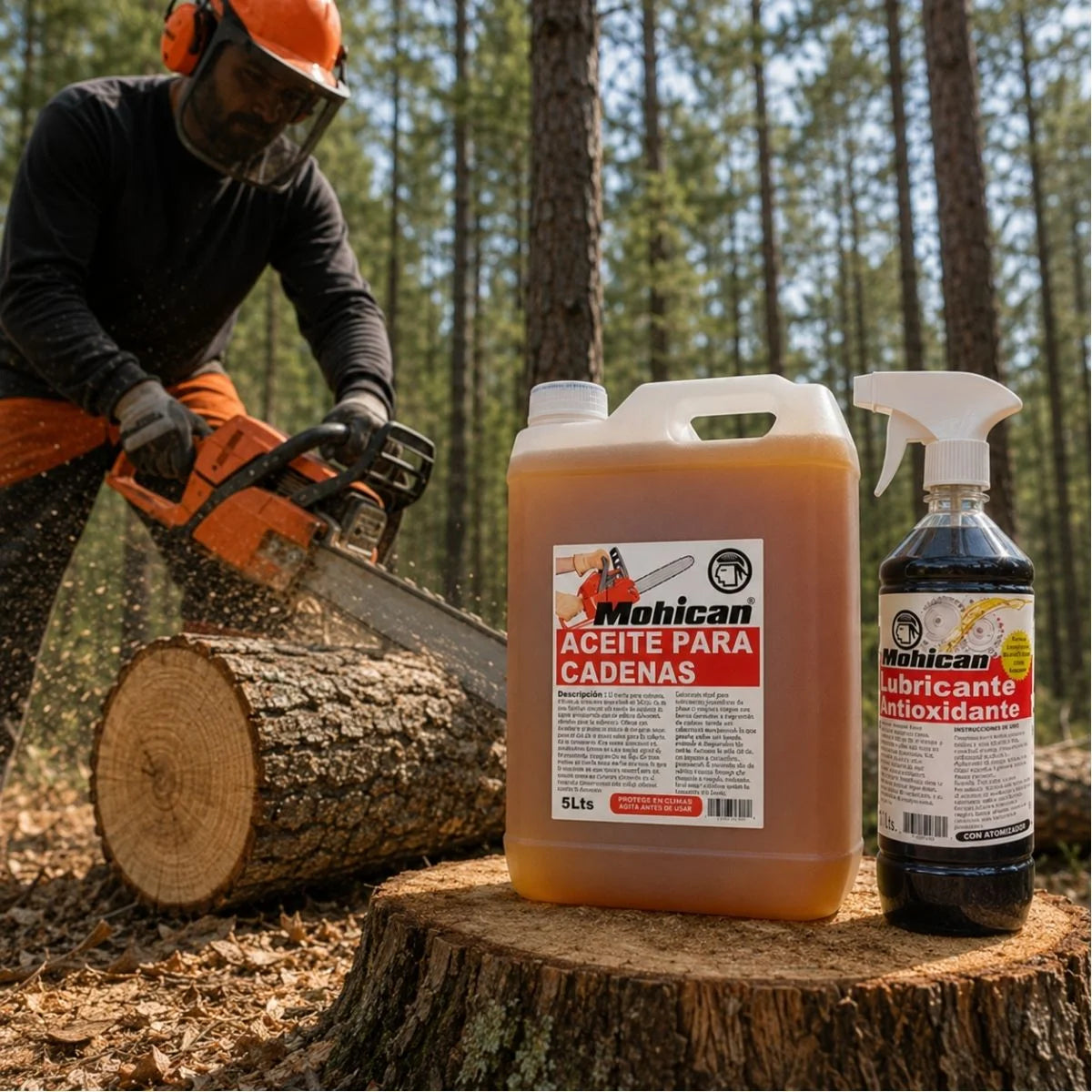 Kit aceite para cadena de motosierra Mohican 5 litros con lubricante antioxidante 1 litro