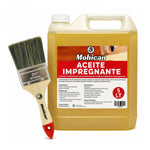 Kit aceite impregnante para madera Mohican 5 litros con brocha 2 1/2 pulgadas