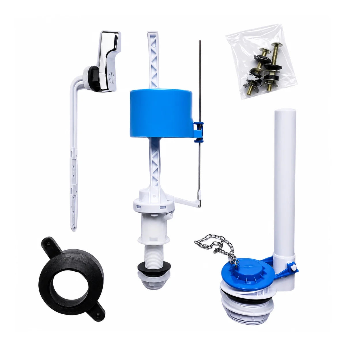 Kit TAUMM para estanque de WC con válvula de carga, descarga y fijaciones