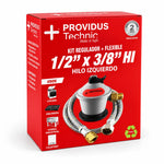 Kit regulador de gas Providus con flexible metálico de 1 metro