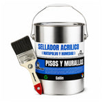 Kit sellador acrílico matapolvo Mohican 1 galón con brocha de cerda natural 2 1/2 pulgadas