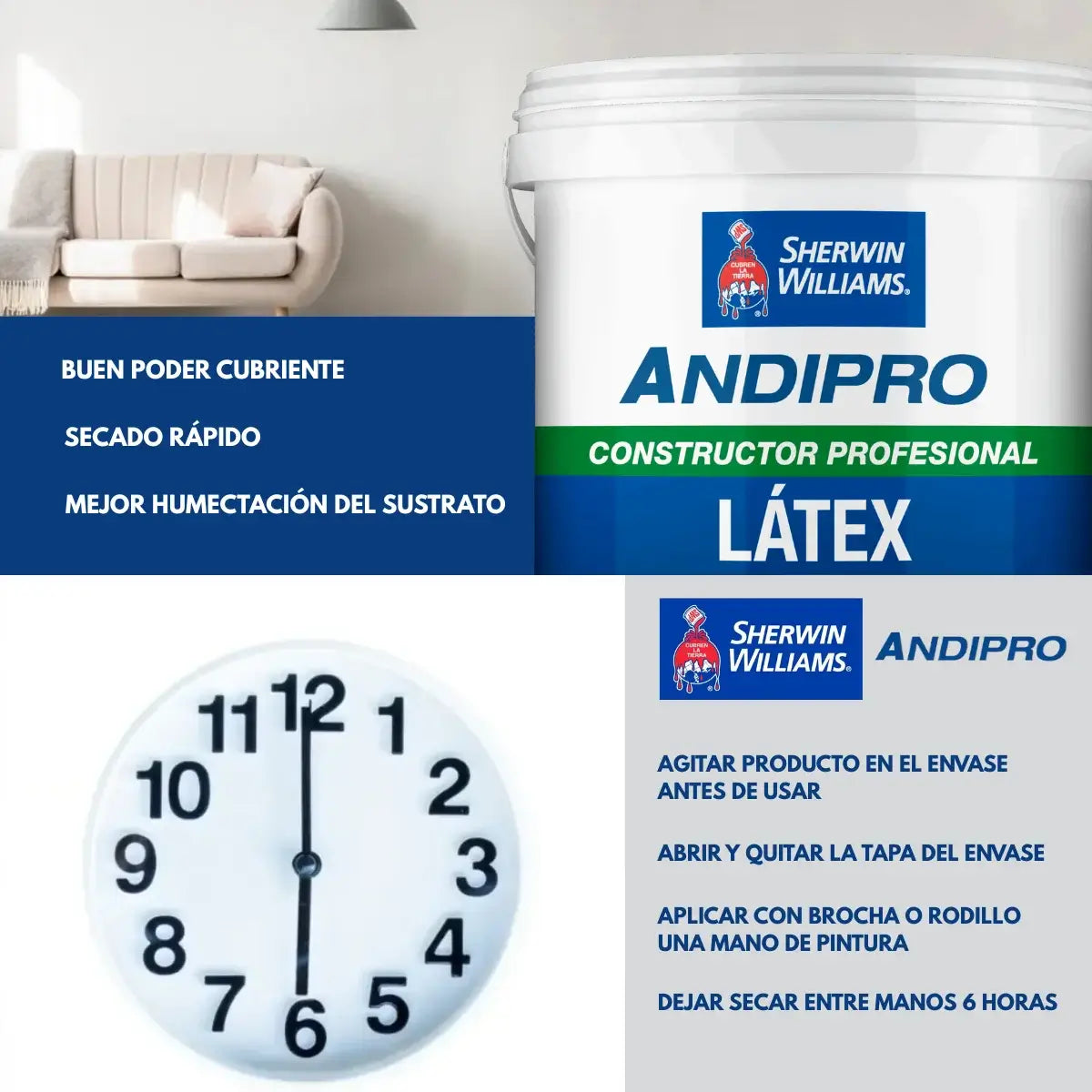 Látex AndiPro Constructor Profesional Blanco de Sherwin Williams, 4 Galones