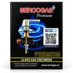 Llave de paso para gas Sercogas 1/2 pulgadas HI-HE cromada