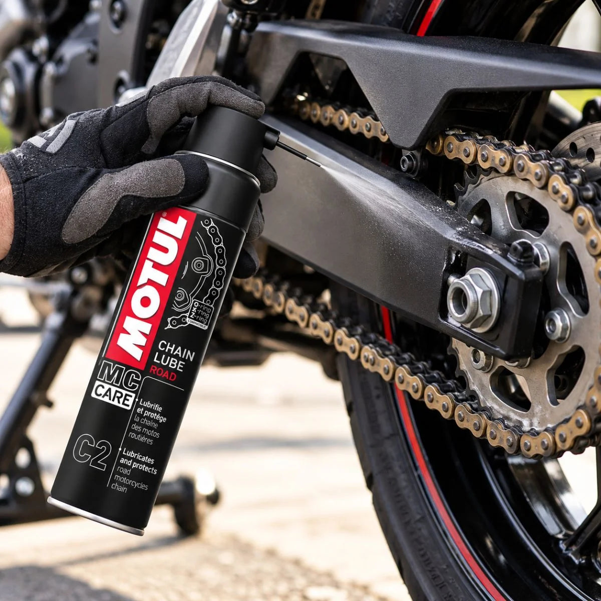 Aceite lubricante para cadena Motul C2 Chain Lube Road 400 ml