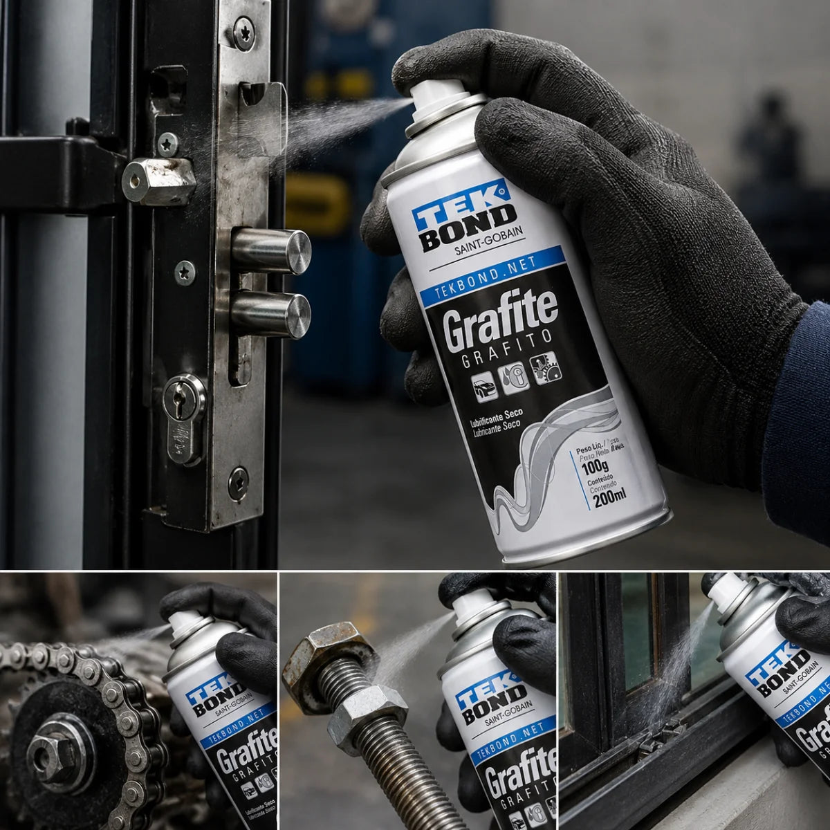Lubricante de Grafito en Spray Seco Tekbond 200 ml