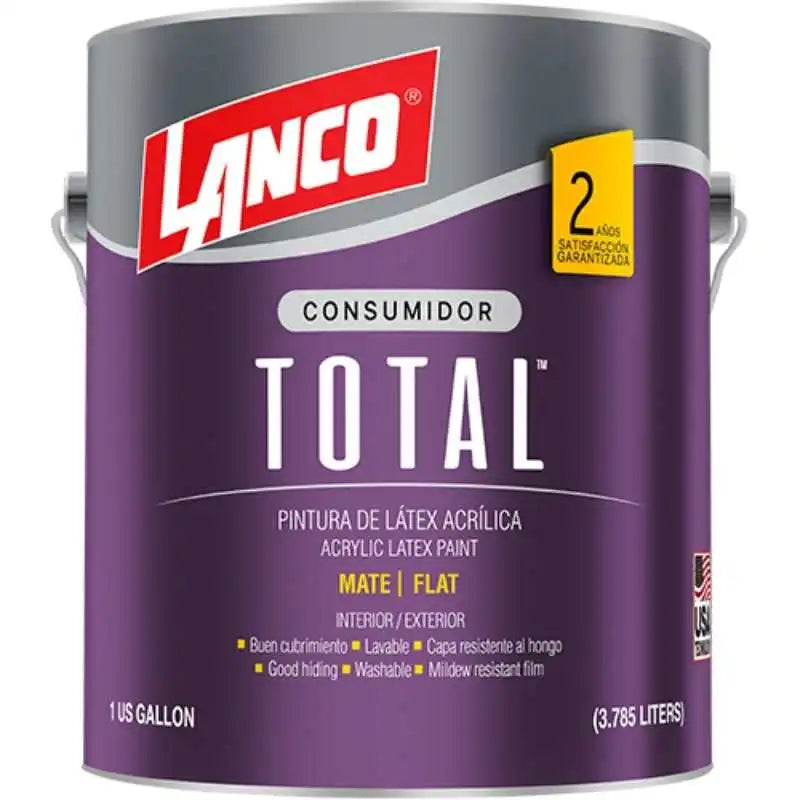 Pintura Lanco Látex Total para interiores y exteriores.