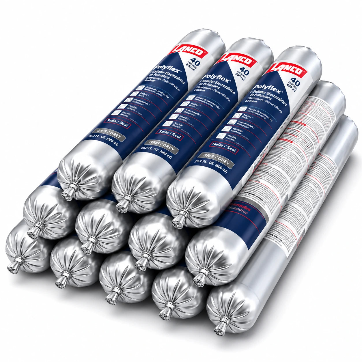 Pack 12 Sellador Elastomérico 600ml Lanco Polyflex