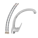 Llave de lavaplatos vertical Taumm Domenica plateado.