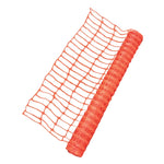 malla de cerco plástica de color naranjo intenso para construcción.