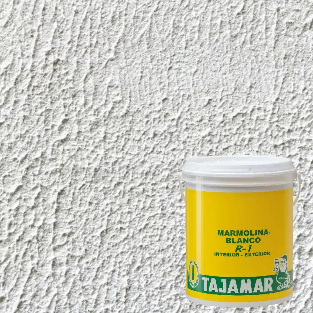 Marmolina R-1 Tajamar, revestimiento blanco con textura para muros.