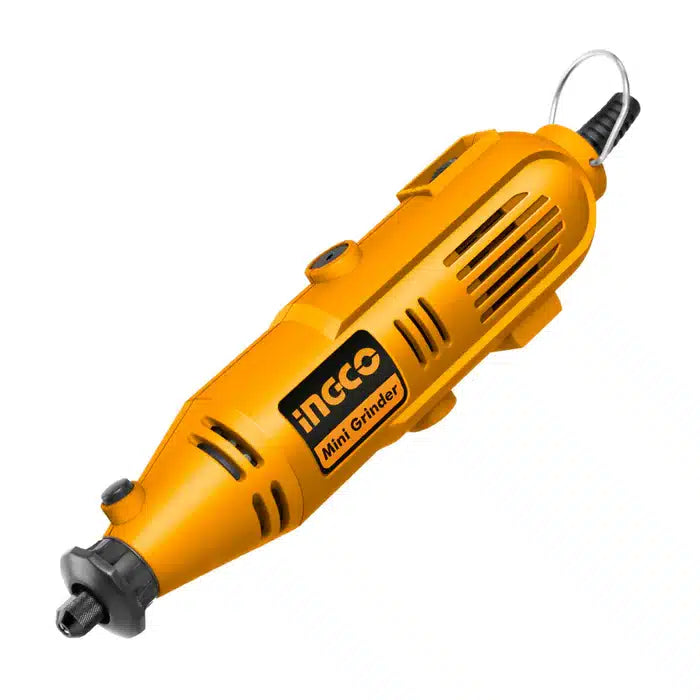 Mini torno Ingco 130W con maleta y accesorios, herramienta rotatoria multifuncional de 3.2mm para tallado, pulido y grabado de precisión.