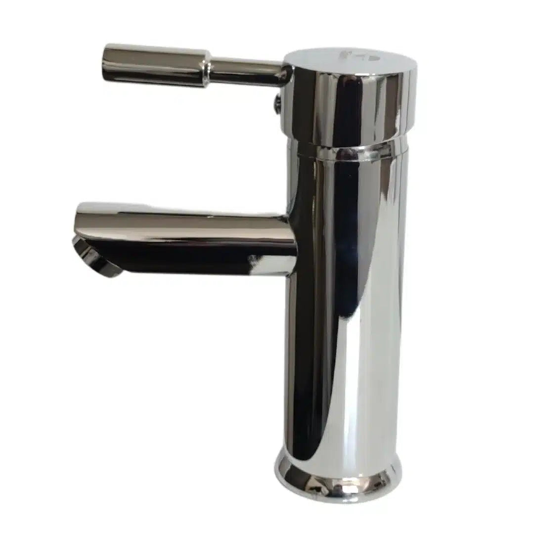 Monomando de lavatorio moderno Taumm cromado, llave de baño de palanca única para control de agua fría y caliente.