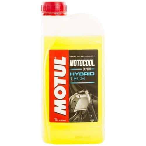 Motul Motocool Expert, listo para usar, diseñado para la protección anticongelante y anticorrosión de motores de motocicletas.