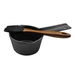 Olla salsera de hierro fundido Grilltech con brocha
