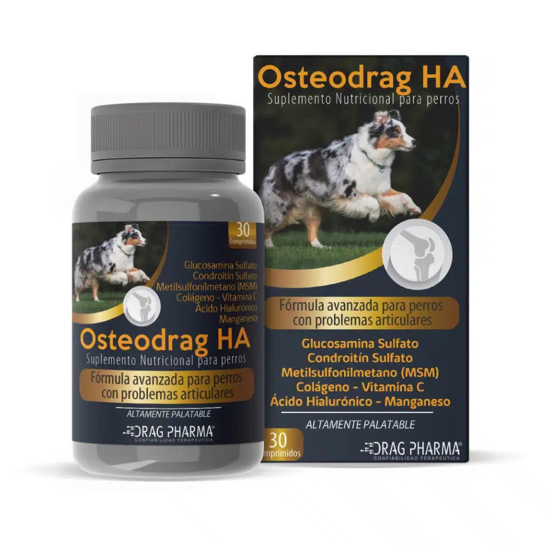 Osteodrag Fórmula Avanzada para problemas articulares, suplemento dietario con componentes que apoyan la salud de cartílagos y articulaciones.