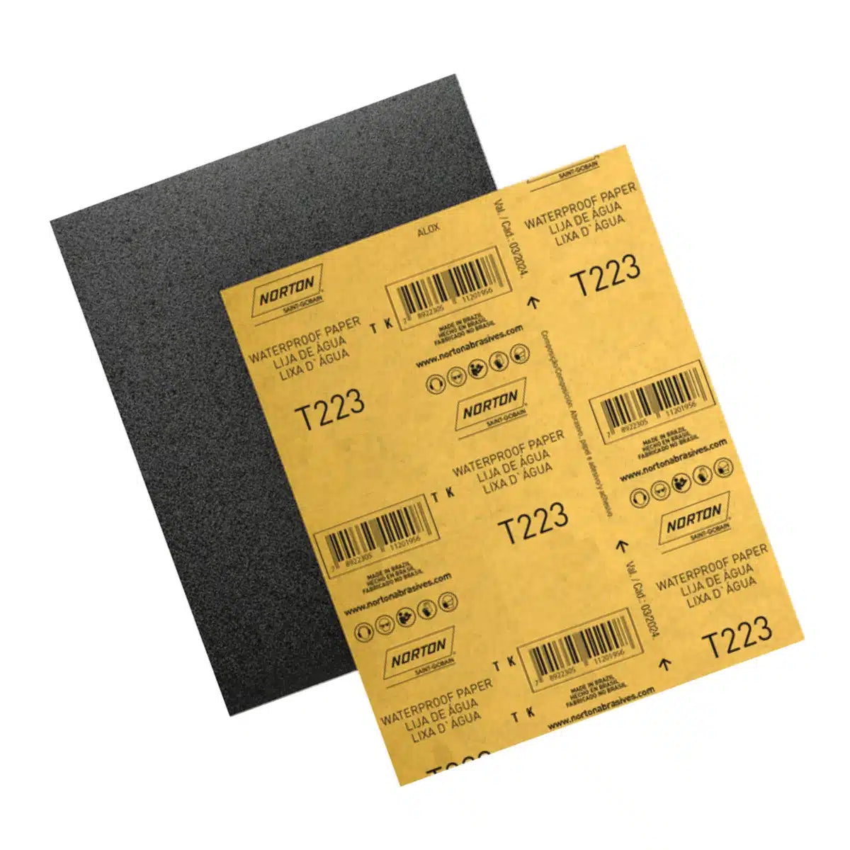 Lija al agua Norton T-223 P60 lijas grano 60 lija black ice lija microfina