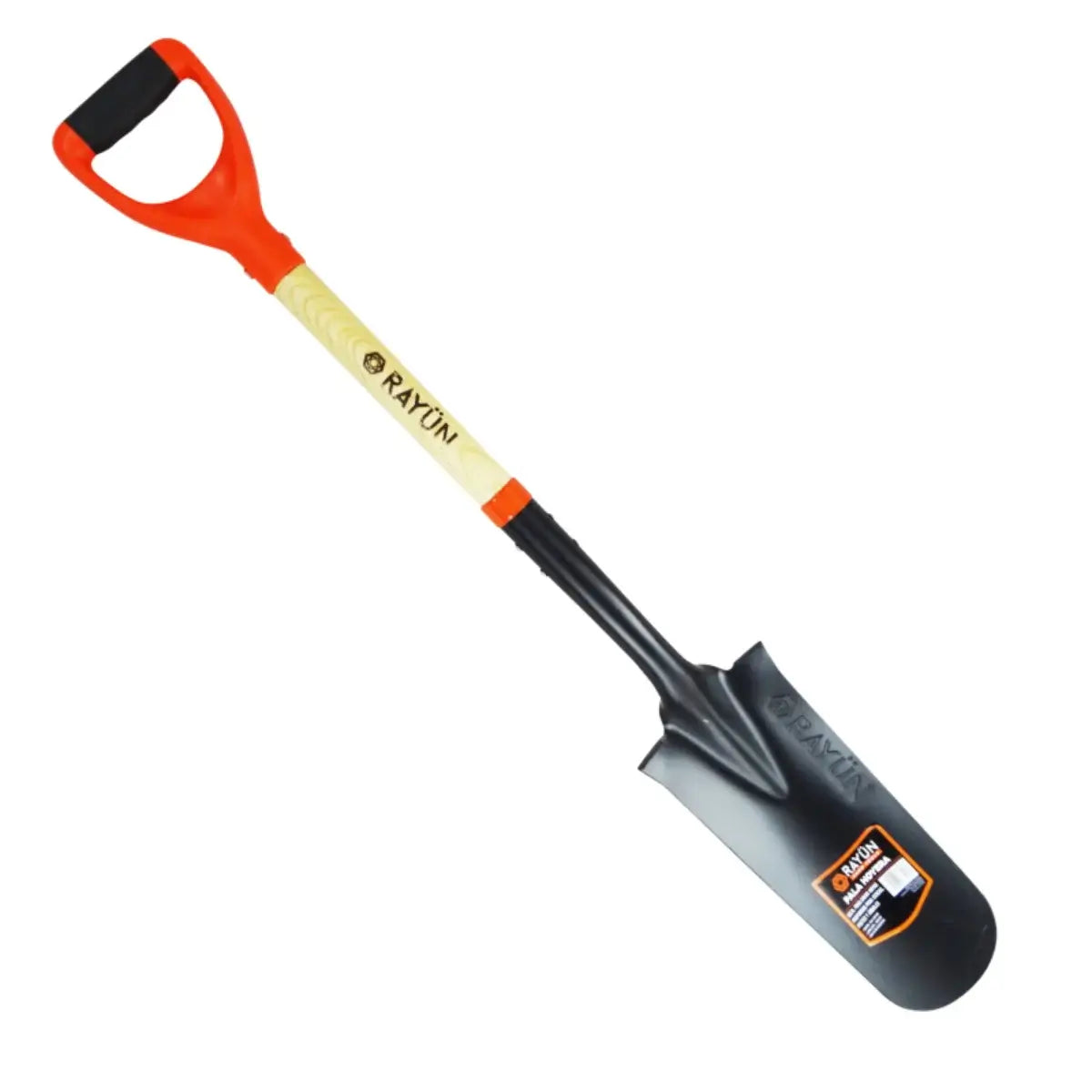 Pala Hoyera Rayun de 105 cm con mango anilla de madera y apoya pies.