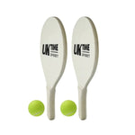 Paletas de playa de madera natural marca UKtime, espesor 11 mm para mayor resistencia, con bolso de transporte incluido.