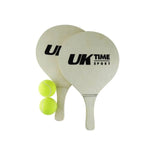 Paletas de playa de madera natural marca UKtime, espesor 11 mm para mayor resistencia, con bolso de transporte incluido.