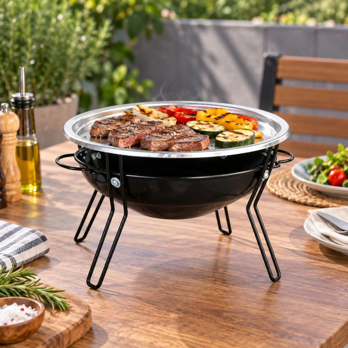 Parrilla brasero de mesa Grilltech de acero inoxidable