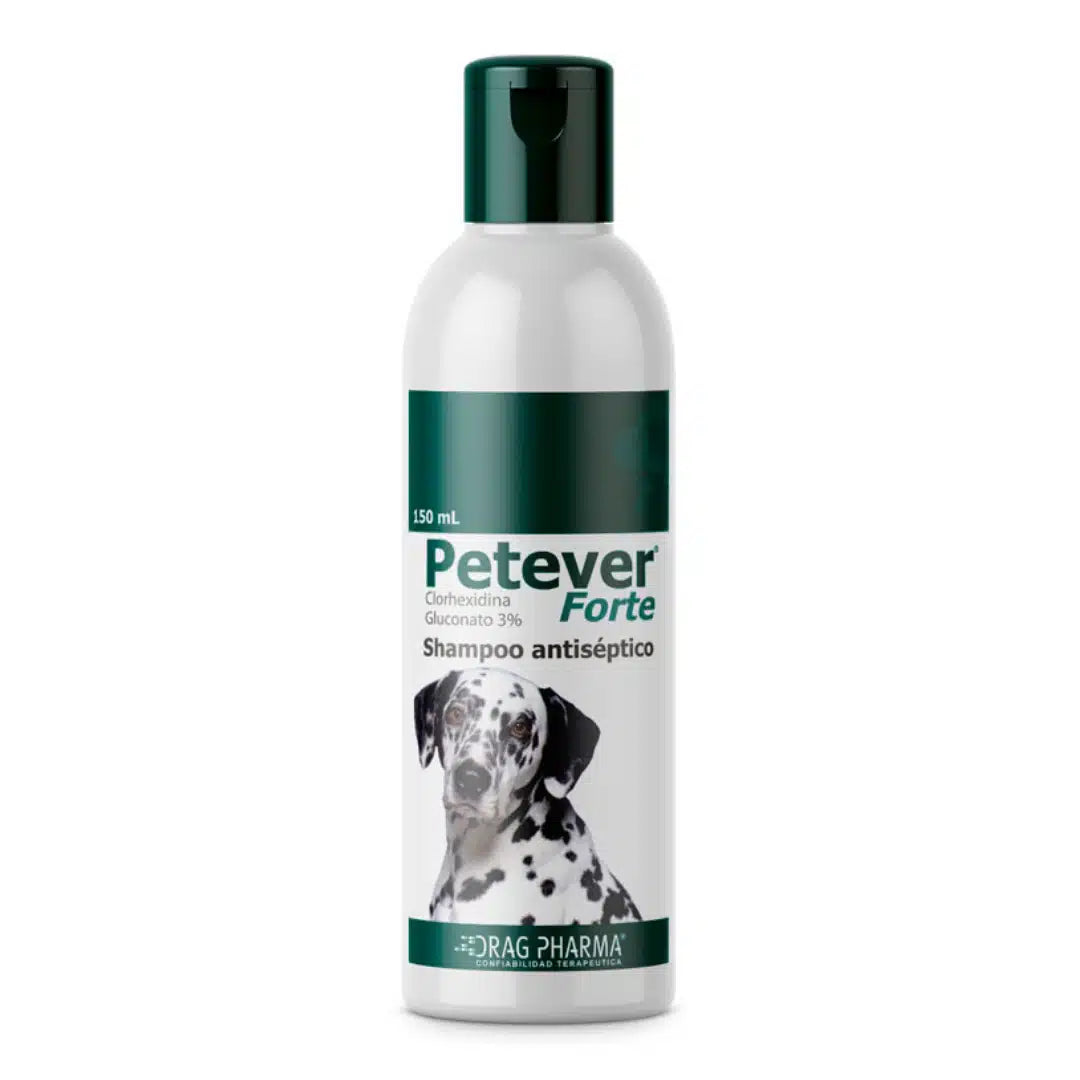Petever Shampoo antiséptico para perro, tratamiento dermatológico para infecciones, hongos y bacterias de la piel canina.