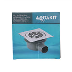 Pileta acero inox 15x15 con rejilla y trampa PVC