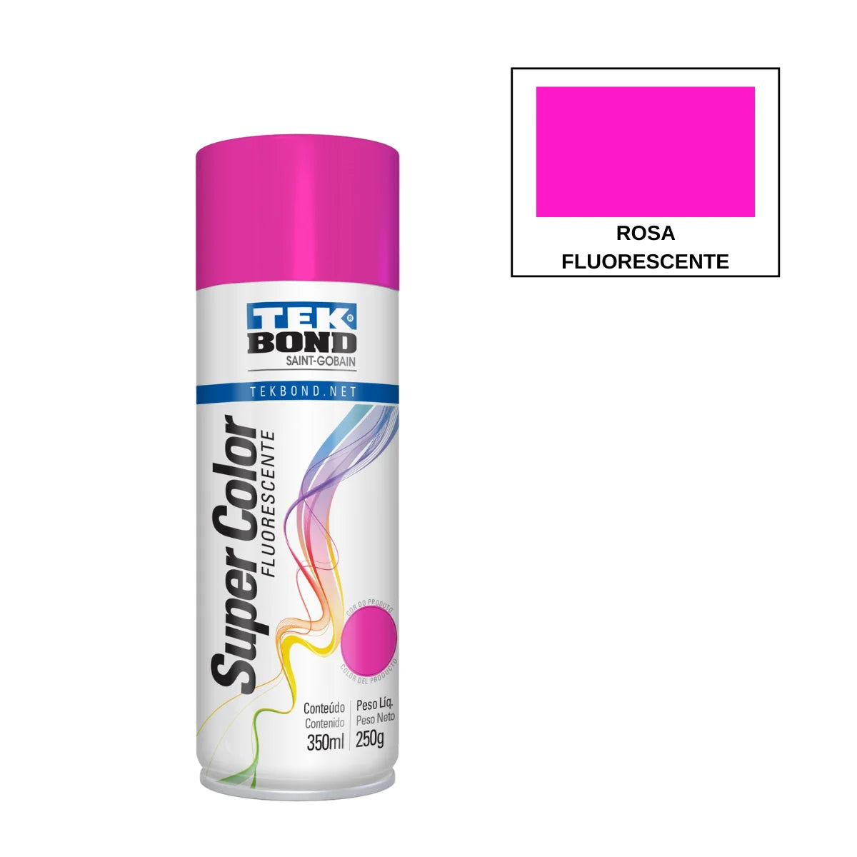 Pintura en spray fluorescente Tekbond para proyectos de alta visibilidad.